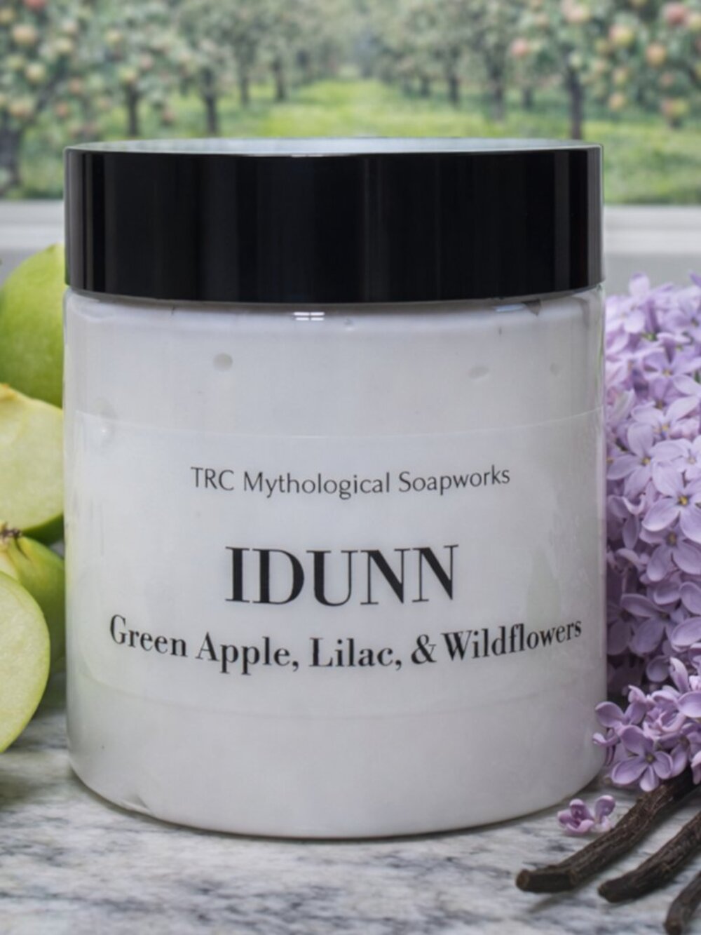 IDUNN Green Apple & Lilac Body Cream. Artisan Handmade Lotion.